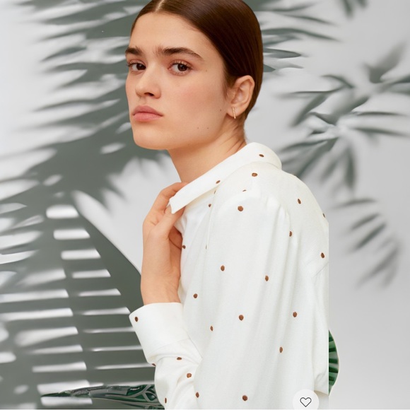 Embroidered polka dot blouse-Mango - Picture 4 of 7